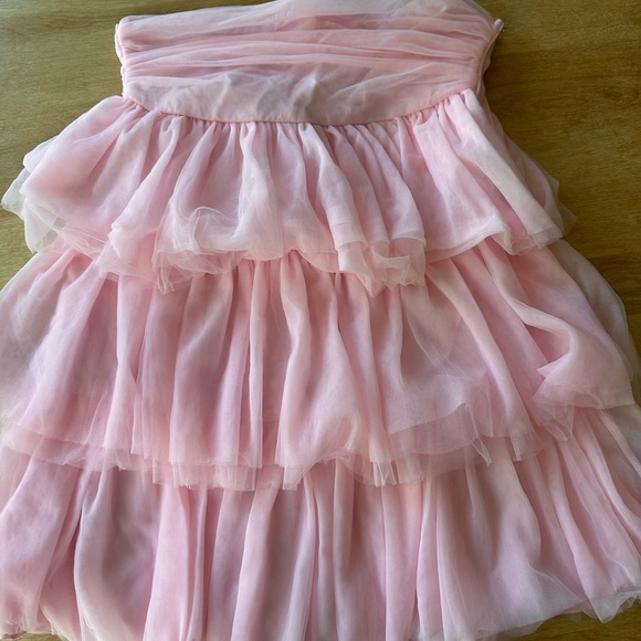 NWT Strapless Pink Ruffle Dress - Picture 6 of 7